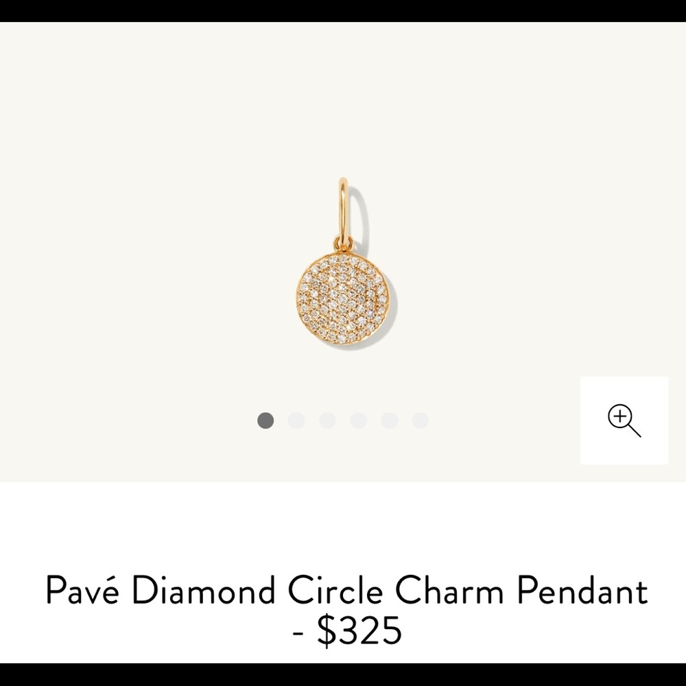 NEW Mejuri Pavé Diamond Circle Charm Pendant